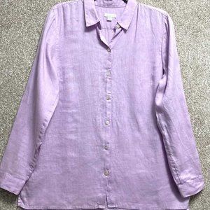 J Jill Linen Shirt SZ. M Lavender